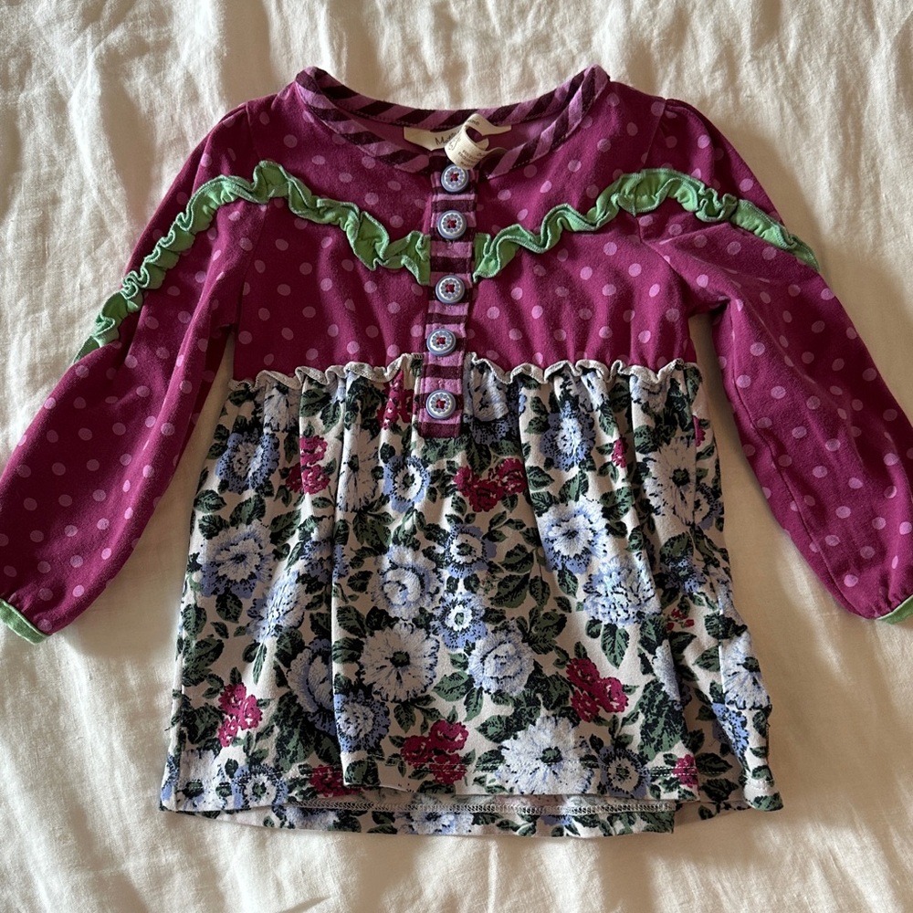 Matilda Jane Purple Polka Dot Floral Long Sleeve Top